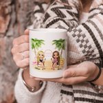 Personalized Best Sisters Friends Love Bestie Quotes Beach White Ceramic Mug Birthdays Dishwasher and Microwave Safe