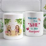 Personalized Best Sisters Friends Love Bestie Quotes Beach White Ceramic Mug Birthdays Dishwasher and Microwave Safe