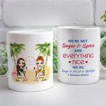 Personalized Bestie Quotes Summer Drink Sisters Friendship White Ceramic Mug Anniversaries 11oz or 15oz