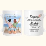 Personalised Besties Tolerating Idiots And Keeping Each Other Sane White Ceramic Mug for Sisters Dishwasher and Microwave Safe