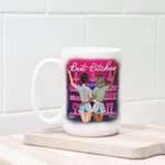 Personalizzata Here's To Another Year Of Bonding Over Alcohol Tolerating Idiots And Keeping Each Other Tazza in ceramica bianca Amicizie da 11 oz o 15