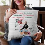 Personalized Our Laughs are Limitless Our Memories are Countless Our Friendship is Endless Throw Pillow Cover Besties Best Friend Gift Room Decor