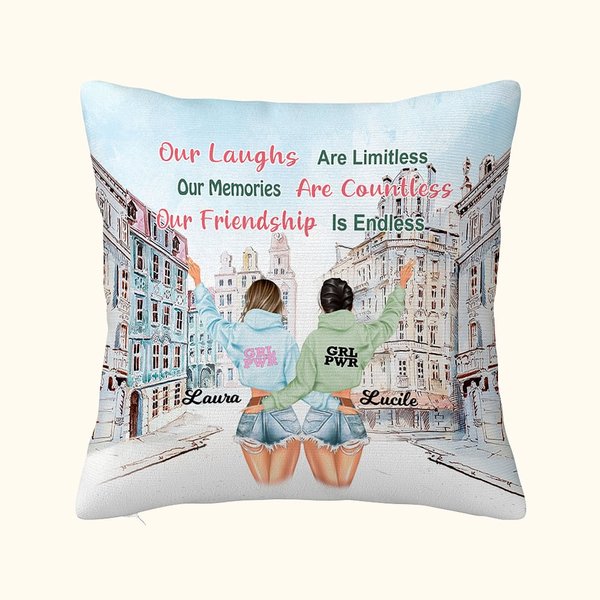 Personalisierte Unsere Freundschaft ist endlos Throw Pillow Cover Freundschaft Geschenk Home Decoration