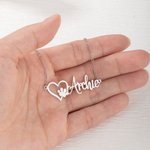 Personalisierte Sterling Silber Herz Hund Katze Pfote Halskette mit Namen für Tierliebhaber