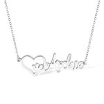 Personalisierte Sterling Silber Herz Hund Katze Pfote Halskette mit Namen für Tierliebhaber