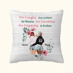 Personalized Our Laughs are Limitless Our Memories are Countless Our Friendship is Endless Throw Pillow Cover Besties Best Friend Gift Room Decor
