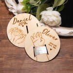 Personalized Wooden Birth Bracelet Support Baby Birth Sign Holder Newborn Gifts Birth Keepsake