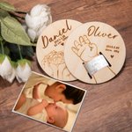 Personalized Wooden Birth Bracelet Support Baby Birth Sign Holder Newborn Gifts Birth Keepsake
