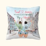 Personalized Soul Sisters Not Sisters by Blood But Sisters by Heart Throw Pillow Cover Best Friend Besties Gift Living Room Bedroom Decor