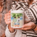 Gepersonaliseerde Girls Trip I Love You To The Beach And Back Wit Keramische koffiemok Kerst Verjaardagscadeau