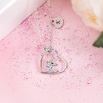 Personalizado colorido collar de corazón de unicornio con el encanto inicial para los amantes del unicornio Cumpleaños Graduación Niña Joyería Regalo