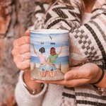 Personalised Besties Tolerating Idiots And Keeping Each Other Sane White Ceramic Mug for Sisters Dishwasher and Microwave Safe