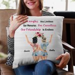 Personalized Our Laughs are Limitless Our Memories are Countless Our Friendship is Endless Throw Pillow Cover Soul Friend Besties Gift Home Decor