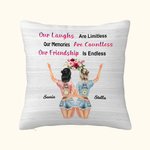 Personalized Our Laughs are Limitless Our Memories are Countless Our Friendship is Endless Throw Pillow Cover Soul Friend Besties Gift Home Decor