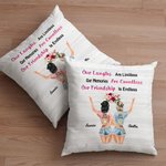 Personalized Our Laughs are Limitless Our Memories are Countless Our Friendship is Endless Throw Pillow Cover Soul Friend Besties Gift Home Decor