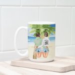 Gepersonaliseerde Girls Trip I Love You To The Beach And Back Wit Keramische koffiemok Kerst Verjaardagscadeau