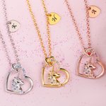 Personalizado colorido collar de corazón de unicornio con el encanto inicial para los amantes del unicornio Cumpleaños Graduación Niña Joyería Regalo