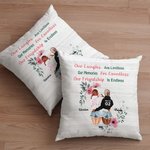 Personalized Our Laughs are Limitless Our Memories are Countless Our Friendship is Endless Throw Pillow Cover Besties Best Friend Gift Room Decor