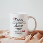 Personalised Besties Tolerating Idiots And Keeping Each Other Sane White Ceramic Mug Memorial Birthday Gift for Sisters