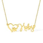 Personalisierte Sterling Silber Herz Hund Katze Pfote Halskette mit Namen für Tierliebhaber