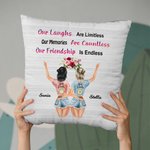 Personalized Our Laughs are Limitless Our Memories are Countless Our Friendship is Endless Throw Pillow Cover Soul Friend Besties Gift Home Decor