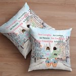 Taie d'oreiller personnalisée Notre amitié est sans fin Cadeau d'amitié Décoration d'intérieur