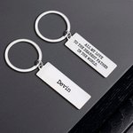 Personalized Double Sided Engraved Stainless Steel Keychain with Name and Text Father's Day Birthday Gift for Dad Grandfather