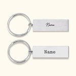 Personalized Double Sided Engraved Stainless Steel Keychain with Name and Text Father's Day Birthday Gift for Dad Grandfather