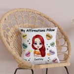 Personalized Love Yourself Words of Encouragement My Affirmations Pillow Throw Pillow Cover Positive Affirmations Home Decoration