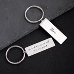 Personalized Double Sided Engraved Stainless Steel Keychain with Name and Text Father's Day Birthday Gift for Dad Grandfather