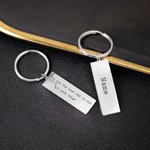Personalized Double Sided Engraved Stainless Steel Keychain with Name and Text Father's Day Birthday Gift for Dad Grandfather
