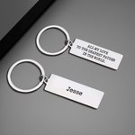 Personalized Double Sided Engraved Stainless Steel Keychain with Name and Text Father's Day Birthday Gift for Dad Grandfather