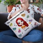 Personalized Love Yourself Words of Encouragement My Affirmations Pillow Throw Pillow Cover Positive Affirmations Home Decoration