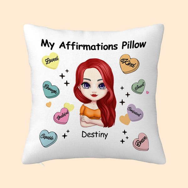 Personalizada Love Yourself Words of Encouragement My Affirmations Almohada Funda Almohada Afirmaciones Positivas Decoración del Hogar