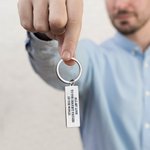 Personalized Double Sided Engraved Stainless Steel Keychain with Name and Text Father's Day Birthday Gift for Dad Grandfather