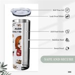 Personalisierte tägliche Erinnerungen isoliert Edelstahl Becher mit Deckel und Strohhalm Geschenk für Coworkers Frauen