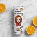 Personalisierte tägliche Erinnerungen isoliert Edelstahl Becher mit Deckel und Strohhalm Geschenk für Coworkers Frauen