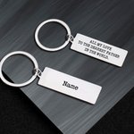 Personalized Double Sided Engraved Stainless Steel Keychain with Name and Text Father's Day Birthday Gift for Dad Grandfather