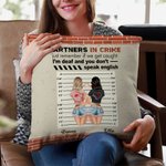 Personalised Partner in Crime Besties Throw Pillow Cover Besties Gift Sofa Decor