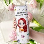 Personalized Daily Affirmations and Positive Thoughts Straight Skinny Tumbler for Women Birthday Christmas Gift