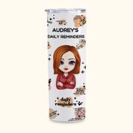 Personalisierte tägliche Erinnerungen isoliert Edelstahl Becher mit Deckel und Strohhalm Geschenk für Coworkers Frauen