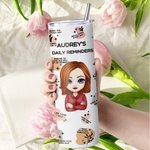 Personalisierte tägliche Erinnerungen isoliert Edelstahl Becher mit Deckel und Strohhalm Geschenk für Coworkers Frauen