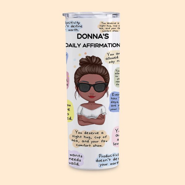 Personalized Daily Positive  Affirmations Mental Health Stainless Steel Tumbler Women Gift