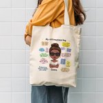 Henkilökohtainen Affirmations Bag Olet niin rakastettu Tytöt Naiset Kangaskassi Syntymäpäivä Helppo käsienpesu Takaisin kouluun lahja