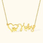Personalisierte Sterling Silber Herz Hund Katze Pfote Halskette mit Namen für Tierliebhaber