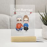 Gepersonaliseerd Net Getrouwd Vele Jaren geleden Nachtlampje Acryl Plaquette Echtpaar Gift Home Decoratie