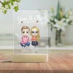 Personalisierte Sie und ich wir haben diese LED-Nachtlicht mit Holzsockel Paar Geschenk Home Decoration