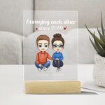 Personalizado Molesto Unos a Otros Desde el Año Acrílico Luz de la Noche Placa Pareja Regalo Decoración para el hogar Adorno de escritorio
