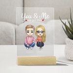 Personalisierte Sie und ich wir haben diese LED-Nachtlicht mit Holzsockel Paar Geschenk Home Decoration