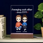 Personalizado Molesto Unos a Otros Desde el Año Acrílico Luz de la Noche Placa Pareja Regalo Decoración para el hogar Adorno de escritorio
